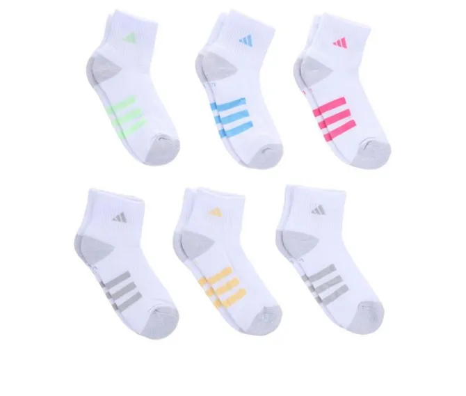 Adidas Girls 6 Pack Cushioned Quarter