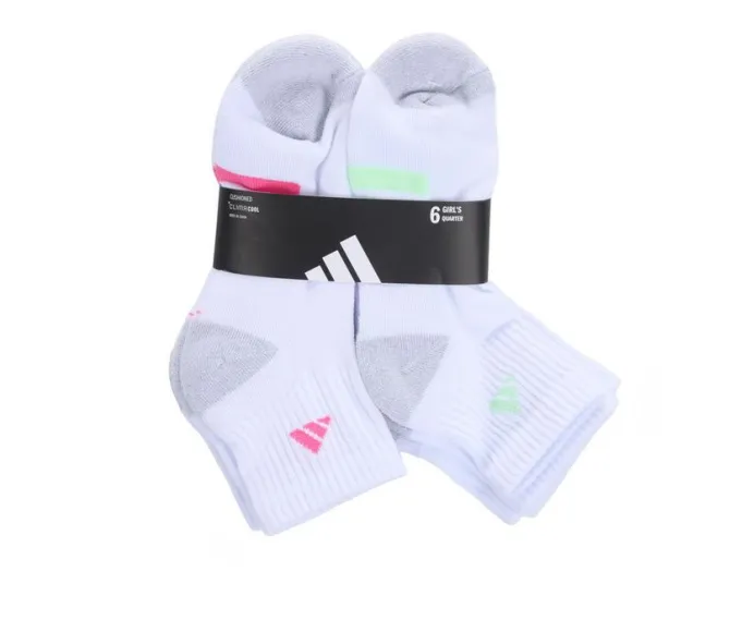Adidas Girls 6 Pack Cushioned Quarter