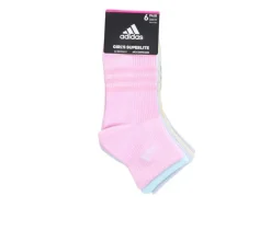 Adidas Girls 6 Pack Superlite Quarter Socks