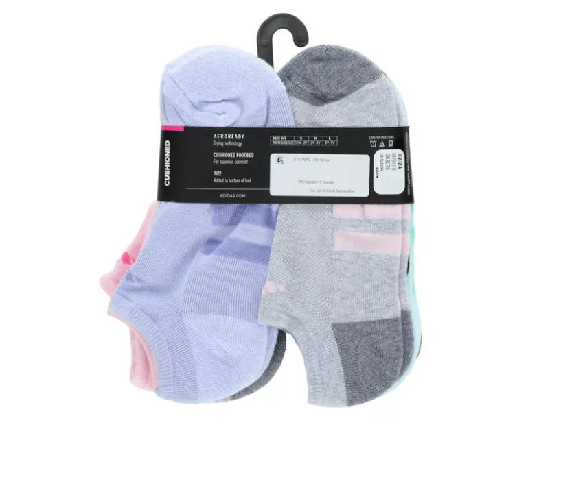 Adidas Girls 6p Cushioned No Show
