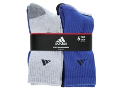 Adidas 6 Pack Athletic Cushioned Crew Socks