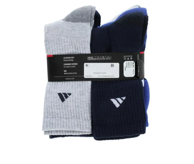 Adidas 6 Pack Athletic Cushioned Crew Socks