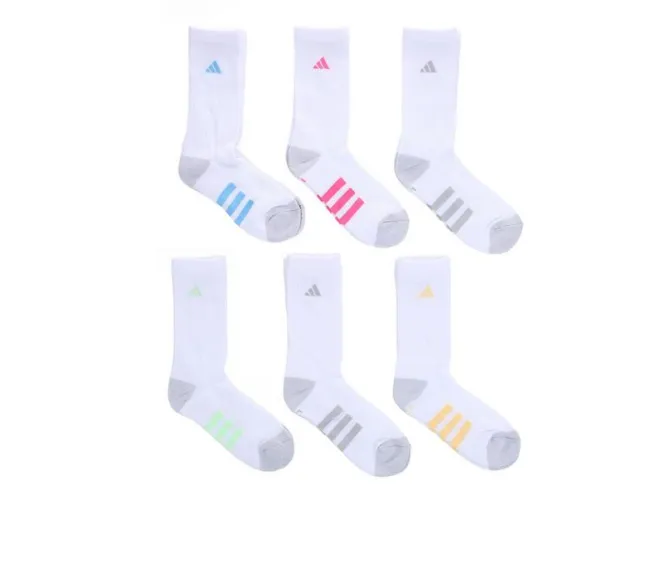 Adidas 6 Pack Cushioned Crew Socks