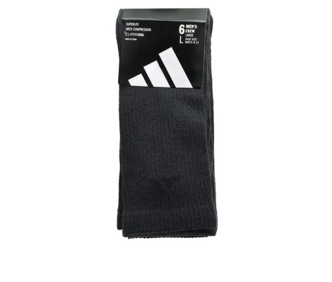 Adidas 6 Pack Mens Superlite Crew Socks