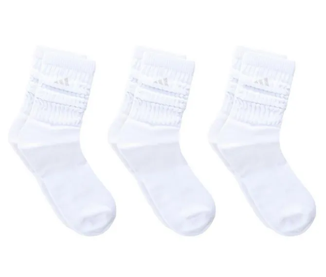 Adidas 3 Pack Womens Scrunched Crew Socks