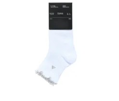 Adidas 3 Pack Womens Sport Fashion Ruffle Quarter Socks