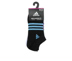 Adidas 6 Pair Girls Superlite No Show Socks