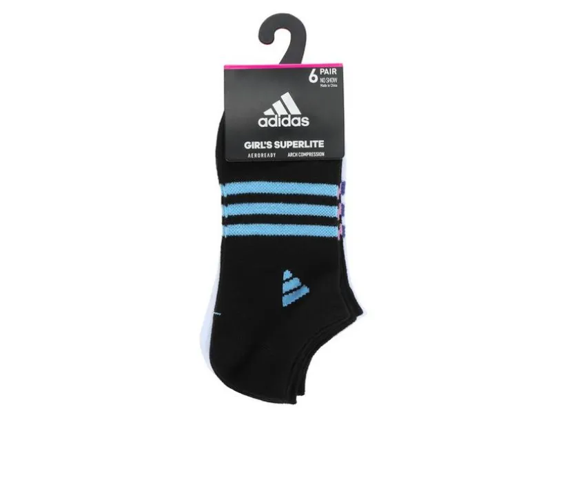Adidas 6 Pair Girls Superlite No Show Socks