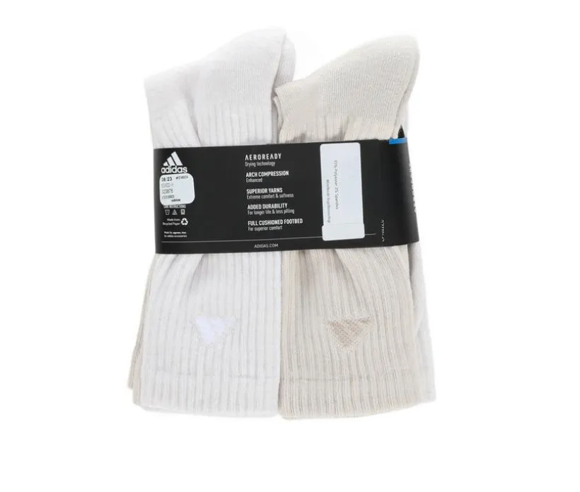Adidas 6 Pair Men's Cushioned Crew Socks