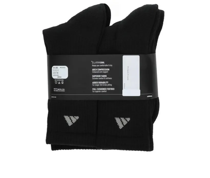 Adidas 6 Pair Men's Cushioned Crew Socks