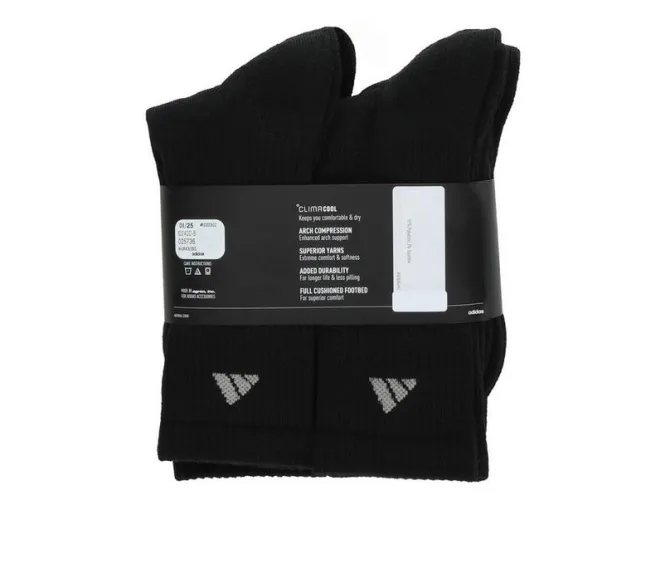 Adidas 6 Pair Men's Cushioned Crew Socks