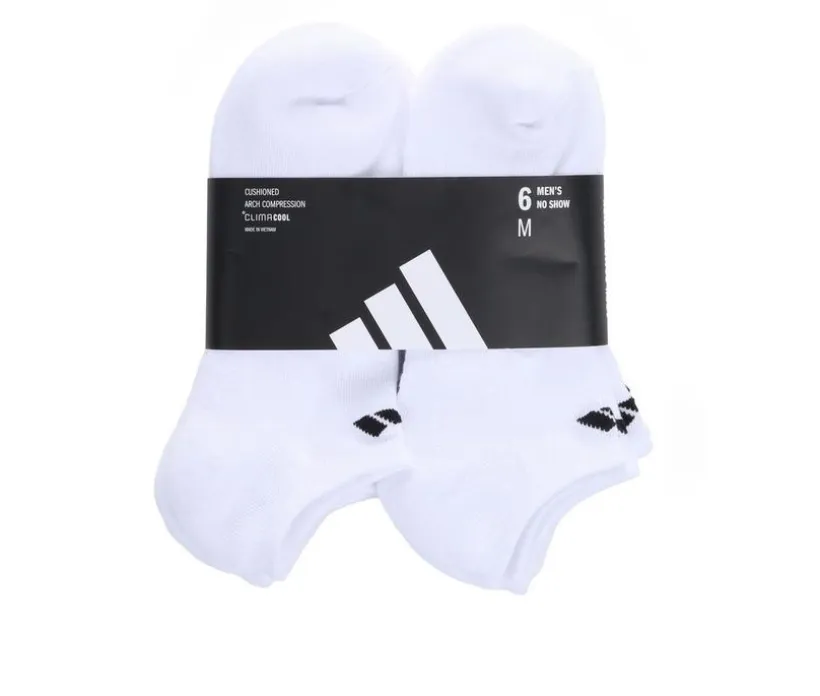 Adidas 6 Pair Men's Cushioned No Show Socks