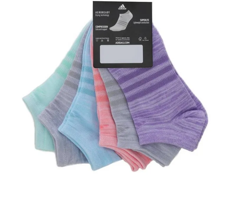 Adidas 6 Pair Women's Superlite No Show Socks