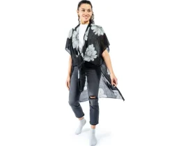 AW Items Floral Kimono w Sequins
