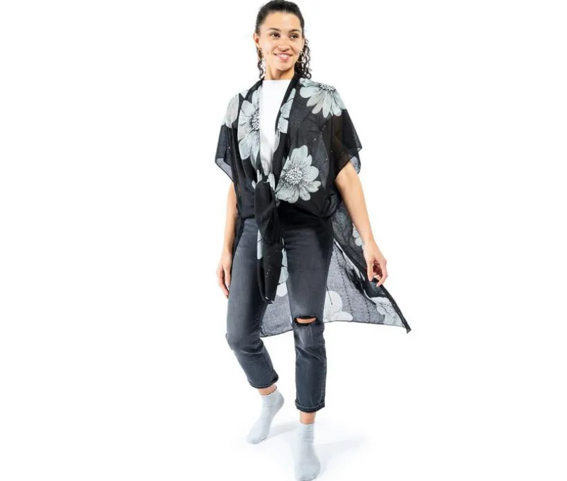 AW Items Floral Kimono w Sequins