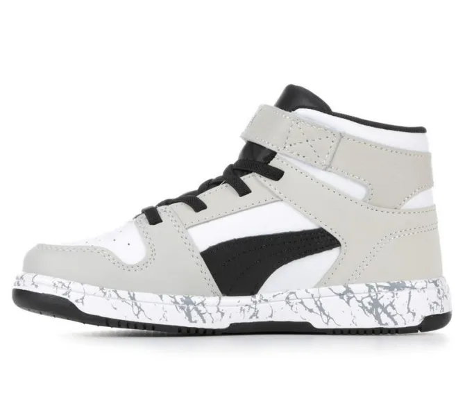 Boys' Puma Little Kid & Big Kid Rebound Layup Mid Marble Sneakers