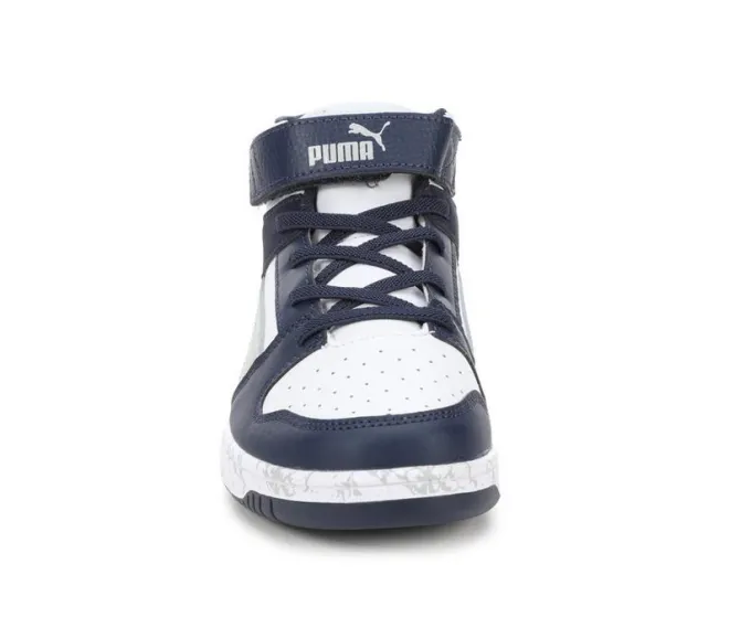Boys' Puma Little Kid & Big Kid Rebound Layup Mid Marble Sneakers
