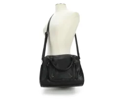Bueno Of California Buffalo Satchel Handbag