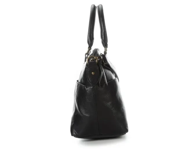 Bueno Of California Grainy Elk Satchel Handbag