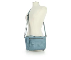 Bueno Of California Waxy Croc Flap Crossbody Handbag