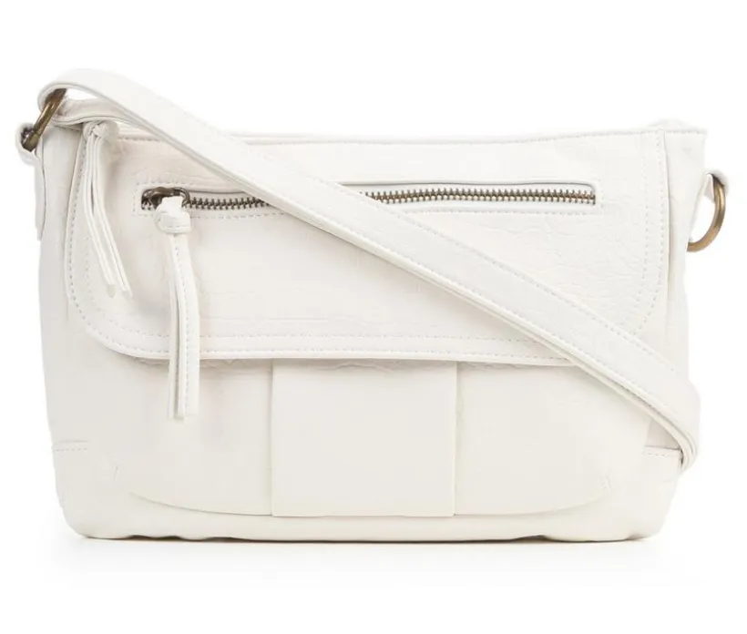 Bueno Of California Waxy Croc Flap Crossbody Handbag