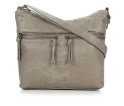 Bueno Of California Waxy Croc Washed Hobo Bag Handbag