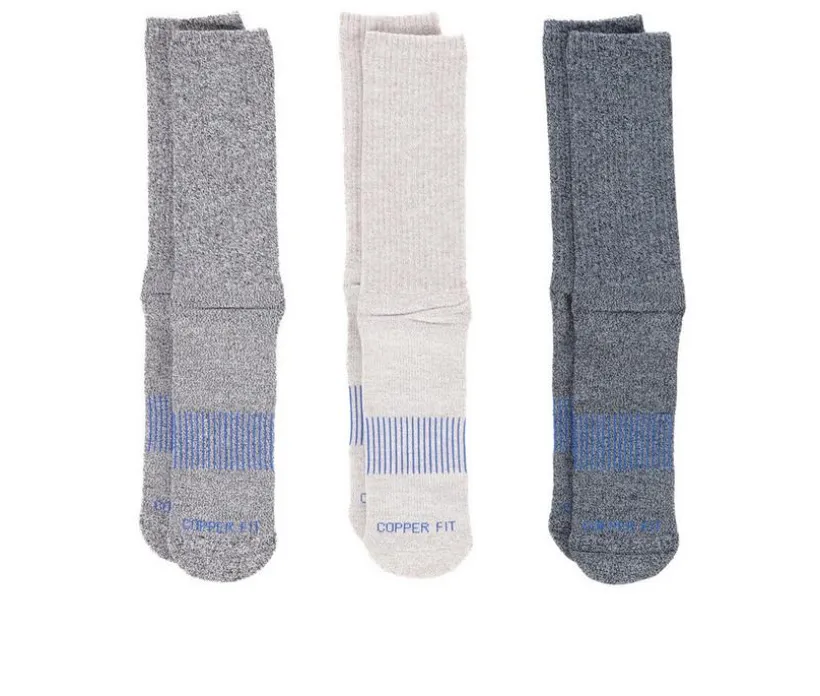 Copper Fit 3 Pack Energy Dress Cushioned Crew Socks
