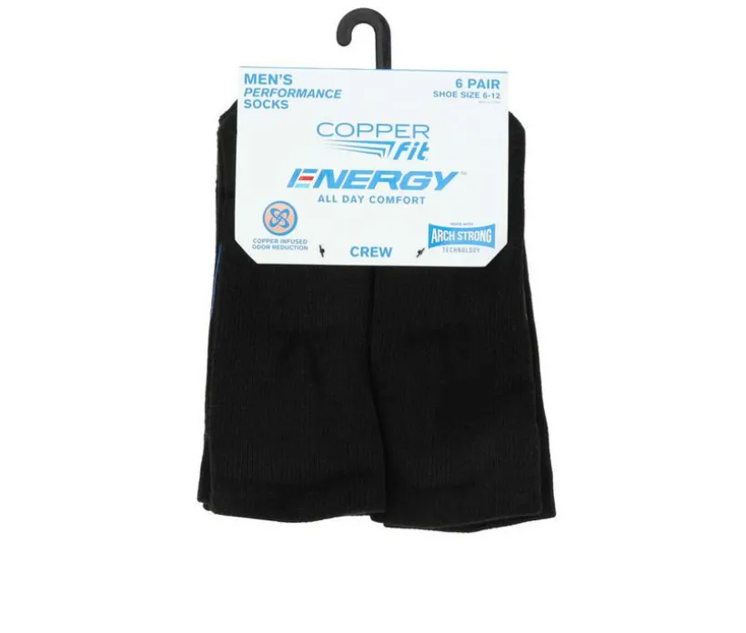 Copper Fit 6 Pack Men's Energy Crew Socks