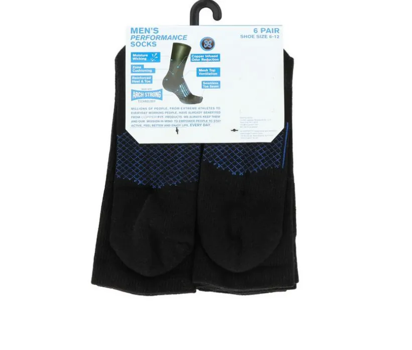 Copper Fit 6 Pack Men's Energy Crew Socks