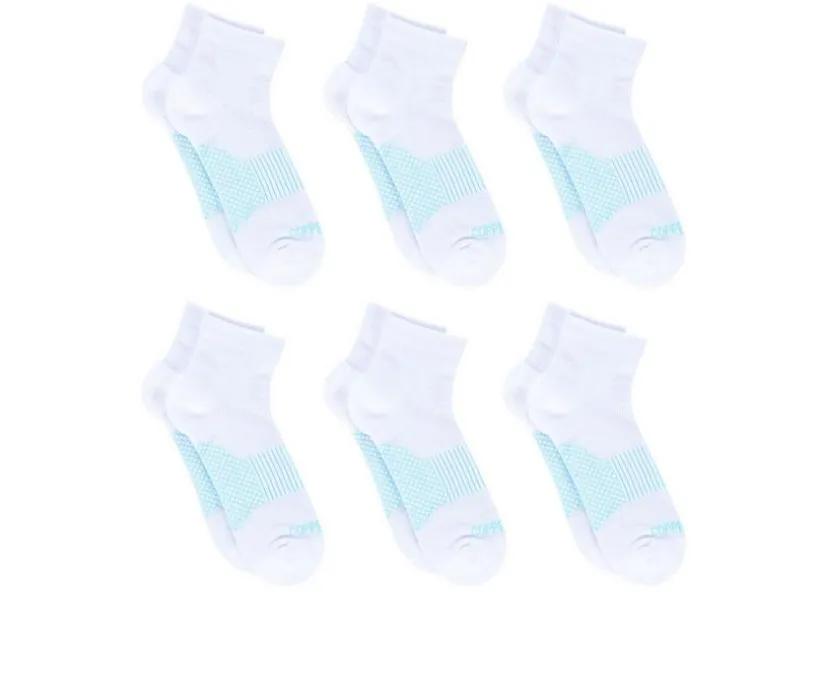 Copper Fit 6 Pack Women's Energy Quarter Crew Socks