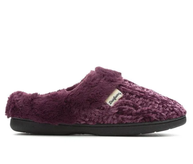 Dearfoams Cable Knit Chenille Slippers