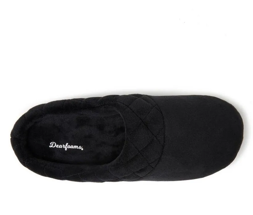 Dearfoams Darcy Velour Clog with Quilt Cuff Slippers