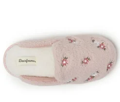 Dearfoams Teddy Heart Scuff Slippers