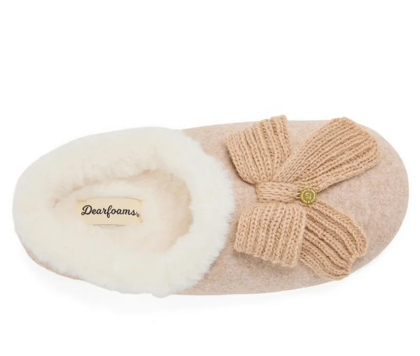 Dearfoams Women's Josie Knit Bow Slippers
