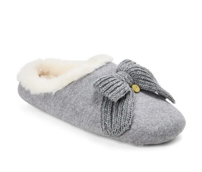 Dearfoams Women's Josie Knit Bow Slippers