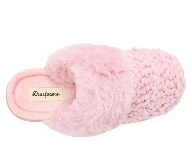 Dearfoams Woomen's Courtney Knit Scuff Slippers