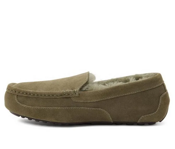 Fireside by Dearfoams Men's Melbourne Genuine Shearling Moccasin Slippers