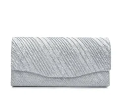 Four Seasons Handbags Small Diagonal Stripe Evening Clutch
