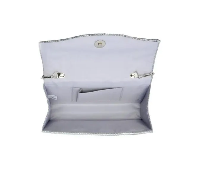 Four Seasons Handbags Small Diagonal Stripe Evening Clutch