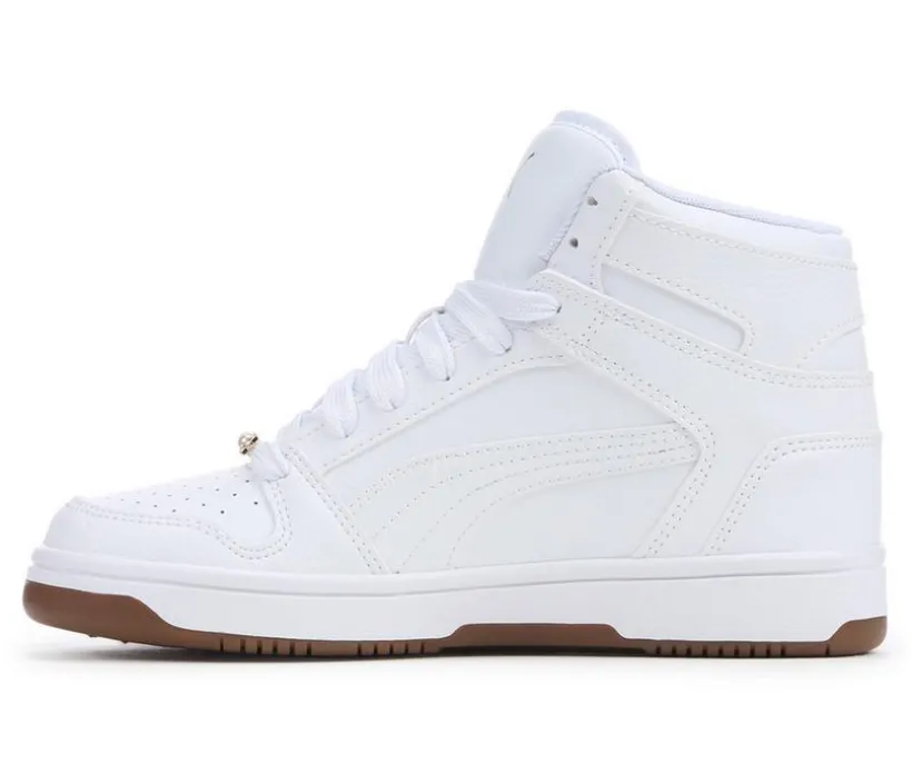 Girls' Puma Big Kid Rebound Layup Bling High Top Sneakers