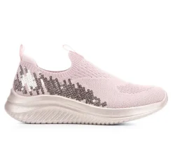 Girls' Skechers Little Kid & Big Kid Ultra Flex 3 Sequin Casual Sneakers