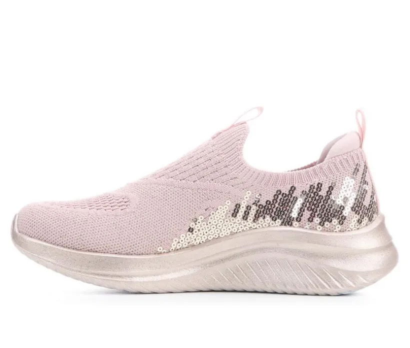 Girls' Skechers Little Kid & Big Kid Ultra Flex 3 Sequin Casual Sneakers