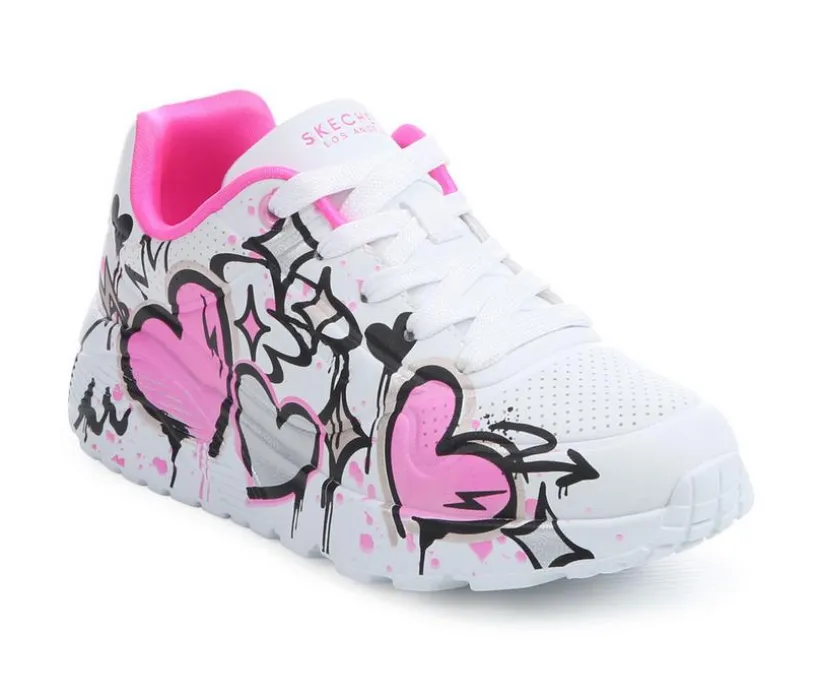 Girls' Skechers Street Little Kid & Big Kid Uno Lite Graffiti Sneakers