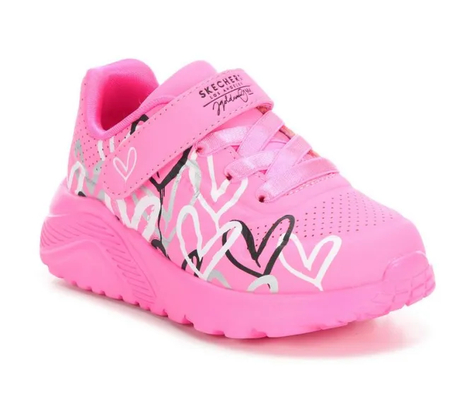 Girls' Skechers Street Toddler Uno Lite Heart Sneakers