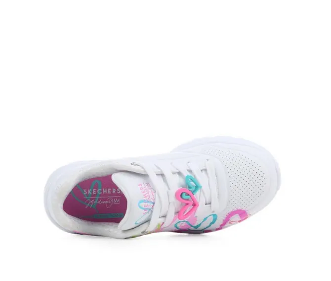 Girls' Skechers Street Uno Lite Flutter Heart Shoes
