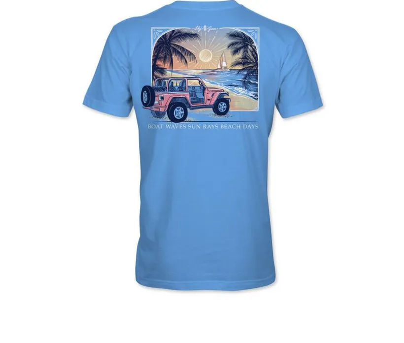 Lily Grace Boat Waves Short Sleeve Shirt