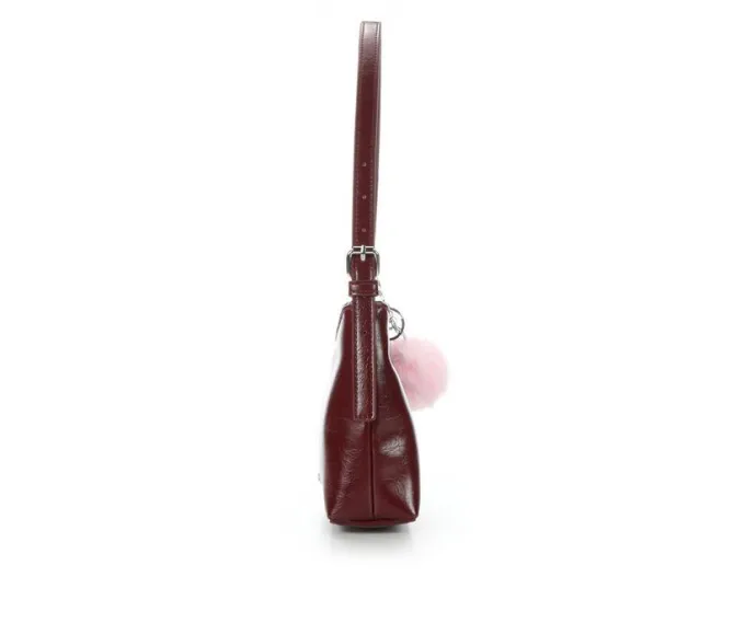 Madden Girl Crinkle PU Shoulder Bag With Charms Handbag