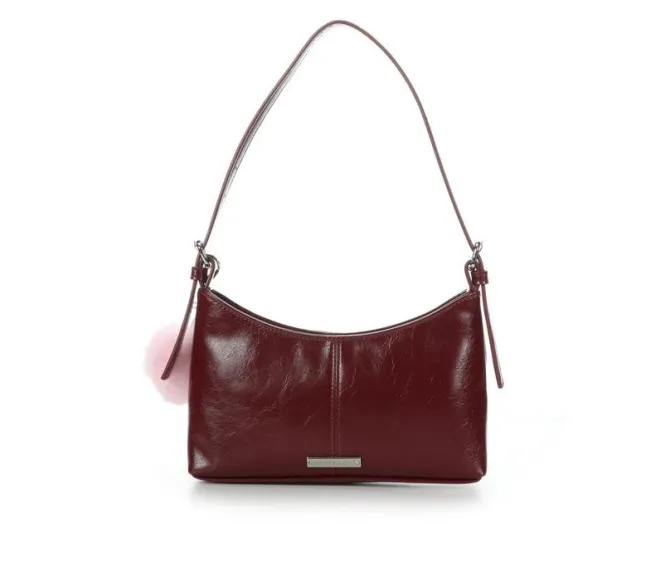 Madden Girl Crinkle PU Shoulder Bag With Charms Handbag