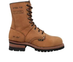 Men's AdTec 9" Steel Toe Logger Work Boots