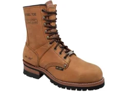Men's AdTec 9" Steel Toe Logger Work Boots